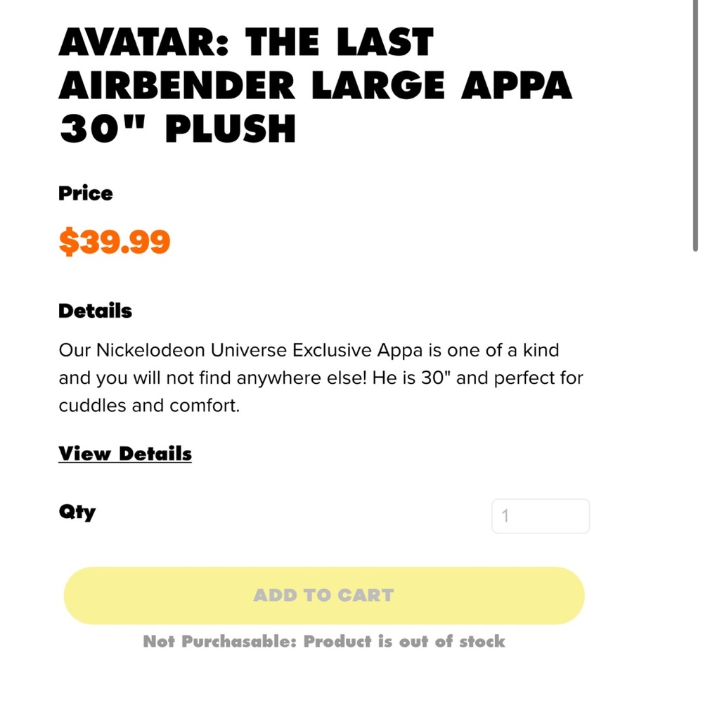 Airbender Large Appa 30” Plush